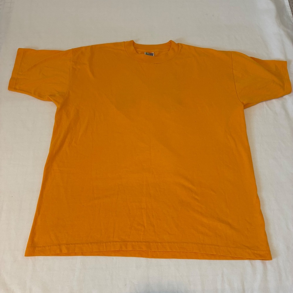 VTG Fruit of the Loom T-Shirt Mens XL Orange Graphic 64 Short Sleeve